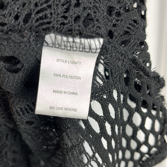 Lily Long-Length Crochet Knit Black Witchy Web Vest - Picture 7 of 10